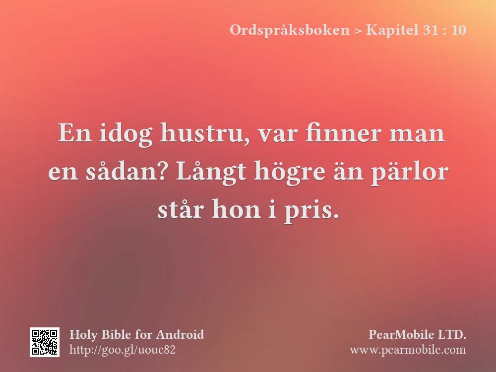 Ordspråksboken, Kapitel 31:10